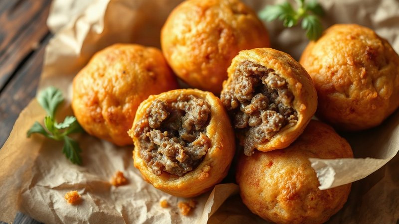 Золотистые пузырчатые чебуреки с хрустящей корочкой на бумажном полотенце рядом с деревянной доской.