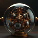 Звездный глобус из дымчатого стекла и латунных шестеренок к гороскопу на понедельник 14 сентября