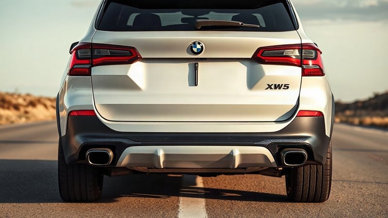 Задняя часть кроссовера BMW X5 с спойлером и арамидным диффузором M Performance