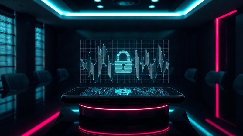 Дисплей современного флагманского смартфона со схематичным изображением ограничения работы цифрового ассистента