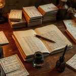 Рукописный оригинальный черновик Периодической таблицы Менделеева 1869 года с карточками.