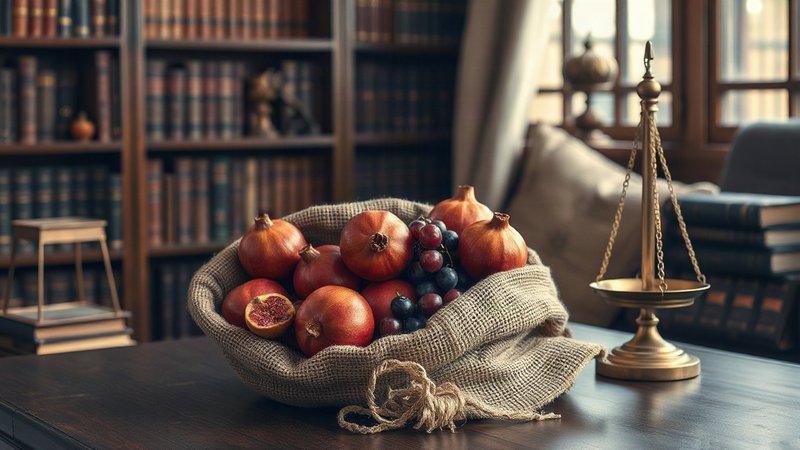 Изящная кожаная сумочка и отборные спелые фрукты лежат на деревянном столе у старинного окна