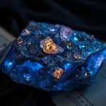 Необработанный кристалл метеорита с мерцающим звездным свечением