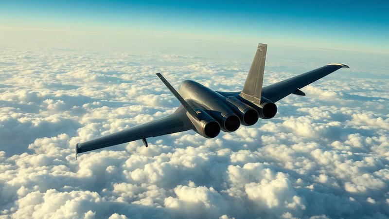 Французский самолет радиоэлектронной разведки Archange в полете над облаками в дневное время.
